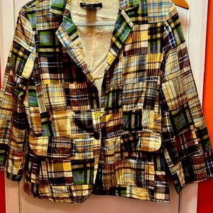 Vintage Patchwork Madras Plaid Jacket